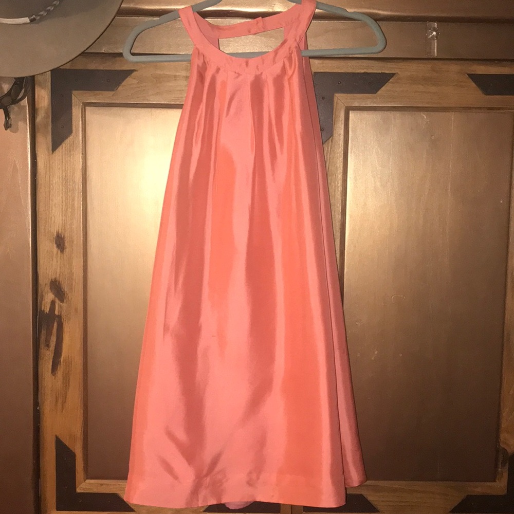 🍑 J Crew Neon Tangerine Halter Dress